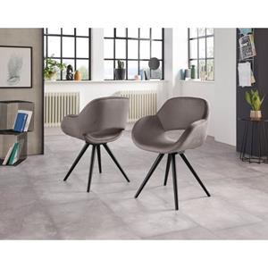 INOSIGN Stoel met armleuningen Aurora Frame van massief beukenhout in zwart gelakt (set, 2 stuks)