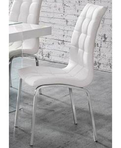 INOSIGN Stoel Paars (set van 2) bekleding in imitatieleer, verchroomd metalen frame (set, 2 stuks)