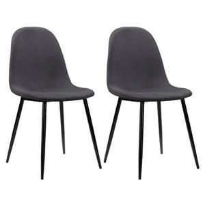 Leonique Eetkamerstoel Eadwine Stoel met metalen frame, in 1 stuks. Set van 2 en 4 te bestellen, benen in zwart of eikenkleur (set)