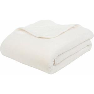 Gözze Premium Cashmere-Feeling deken (onbepaald, 220 x 240 cm, Crème/wit)