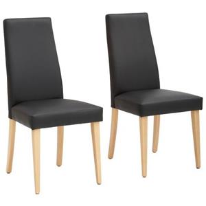 my home Polsterstuhl "Mary", (Set), 2 St., Kunstleder, Beine wahlweise Buche natur oder wengefarben