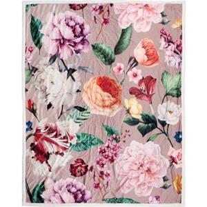Descanso Plaid "Fiori", mit Umschlagsaum, Kuscheldecke