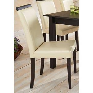Home affaire Eetkamerstoel Genova van mooi imitatieleer, in verschillende kleuren, tussen twee verschillende kleuren van de poten te kiezen, zithoogte 46 cm (set, 2 stuks)