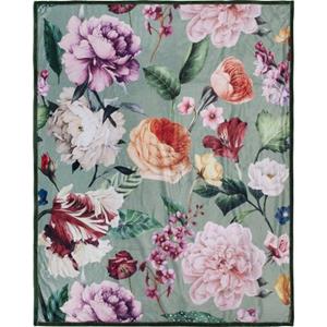 Descanso Plaid "Fiori", mit Umschlagsaum, Kuscheldecke