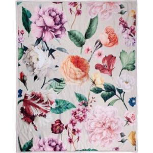Descanso Plaid "Fiori", mit Umschlagsaum, Kuscheldecke
