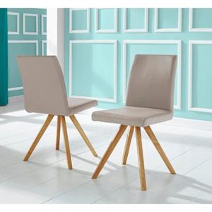 Home affaire Kuipstoel Rio Bekleding in imitatieleer of structuurstof en het frame is eiken massief hout geolied (set, 2 stuks)