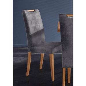 Home affaire Eetkamerstoel Roberta gestoffeerde stoel, massief eiken frame (set, 2 stuks)
