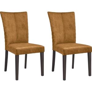 Leonique Stoel Vence met ruitstiksel in de rugleuning, poten van massief beuken (set, 2 stuks)