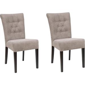 Home affaire Eetkamerstoel Queen BESTSELLER Gestoffeerde stoel met knoopdetails, set van 2, 4 of 6