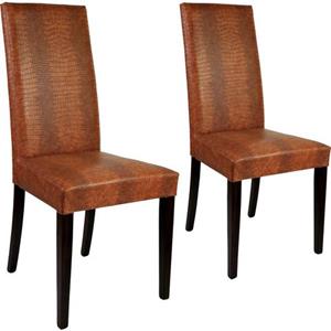 Home affaire Stoel Java Overtrokken met kunstleer met animal-stempeldruk (set, 2 stuks)