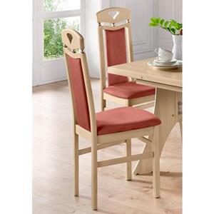 Home affaire Eetkamerstoel Berta Bekleding van microvezel, frame van massief beukenhout (set, 2 stuks)