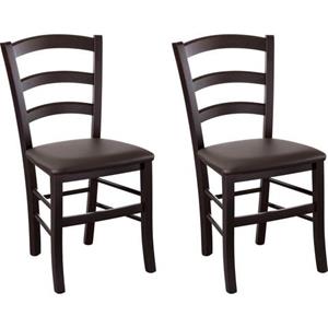 Home affaire Stoel Super Paesana Massief beukenhout overtrokken met kunstleer (set, 2 stuks)
