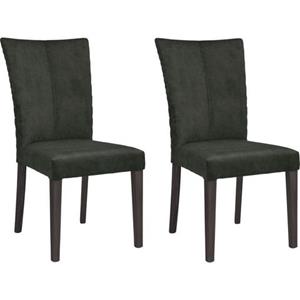 Leonique Stoel Vence met ruitstiksel in de rugleuning, poten van massief beuken (set, 2 stuks)
