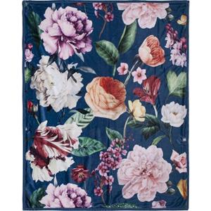 Descanso Plaid "Fiori", mit Umschlagsaum, Kuscheldecke