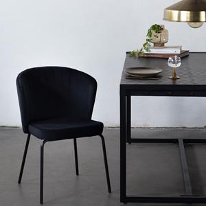 Giga Meubel Stoel Mendy Velvet Zwart - 