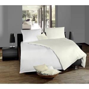 fleuresse Makodamast Bettwäsche Linz 135x200  cm +  80x80 cm Wollweiß