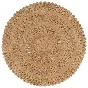 VidaXL Tapijt rond 90 cm gevlochten jute