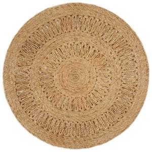 vidaXL Teppich Jute Handgeflochten 90 cm Rund 