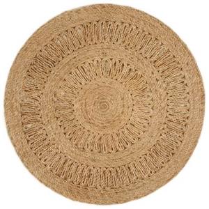 VidaXL Tapijt rond 90 cm gevlochten jute