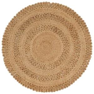 VidaXL Tapijt rond 120 cm gevlochten jute