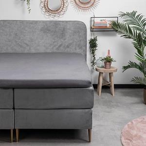 fresh&co Topper Hoeslaken Flanel - 200x210 cm - Antraciet - Fresh & Co - 