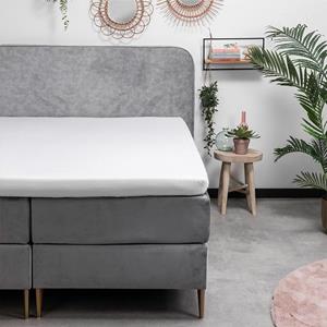 fresh&co Topper Hoeslaken Flanel - 180x210 cm - Antraciet - Fresh & Co - 