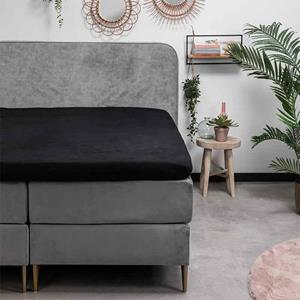 fresh&co Topper Hoeslaken Flanel - 200x210 cm - Antraciet - Fresh & Co - 