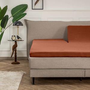 Presence Dubbel Jersey - Splittopper Hoeslaken Kleur: Cognac, 180 x 200/210 cm