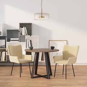 VidaXL Eetkamerstoelen 2 st fluweel crmekleurig