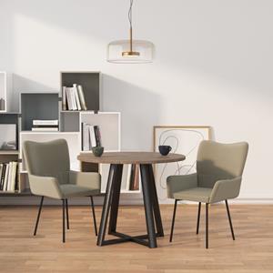 VidaXL Eetkamerstoelen 2 st fluweel lichtgrijs