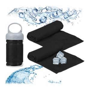 RELAXDAYS 2 x Kühlendes Handtuch in Schwarz schwarz