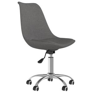 vidaXL Eetkamerstoelen 4 st draaibaar stof donkergrijs
