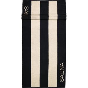 Cawö Cawö Saunahanddoek 6221 Natur Schwarz 80x200