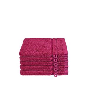 Schiesser Frottier-Set Milano, 5x Waschhandschuh fuchsia Gr. 16 x 22