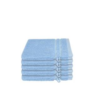 Schiesser Frottier-Set Milano, 5x Waschhandschuh hellblau Gr. 16 x 22