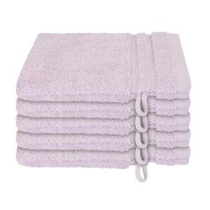 Schiesser Frottier-Set Milano, 5x Waschhandschuh rosa Gr. 16 x 22