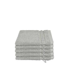 Schiesser Frottier-Set Milano, 5x Waschhandschuh silber Gr. 16 x 22