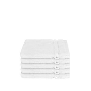 Schiesser Frottier-Set Milano, 5x Waschhandschuh weiß Gr. 16 x 22