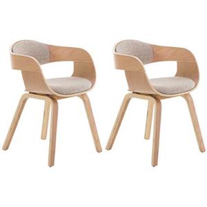 CLP 2er Set Stühle Kingston Stoff Natura/creme