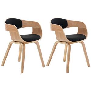 CLP 2er Set Stühle Kingston Stoff Natura/schwarz