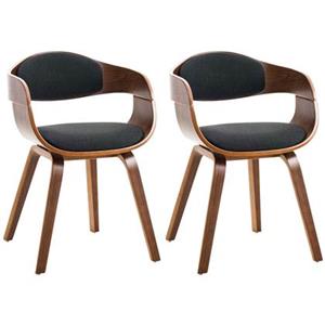 CLP 2er Set Stühle Kingston Stoff Walnuss/schwarz