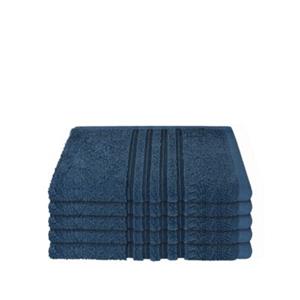 Schiesser Frottier-Set Milano, 5x Gästehandtuch dunkelblau Gr. 30 x 50