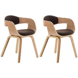 CLP 2er Set Stühle Kingston Stoff Natura/braun