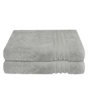 Schiesser Frottier-Set Milano, 2x Duschtuch silber Gr. 70 x 140