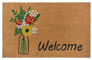 HANSE Home Fußmatte »Welcome & Flowers«, , rechteckig, Höhe 15 mm, Naturfaser Kokosfußmatte, Flur, Balkon, In- und Outdoor, rutschfest, robust, pflegeleicht, rutschfest, Um