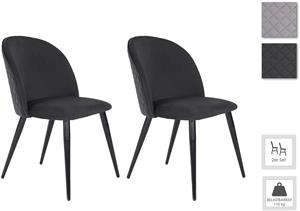 ByLIVING Esszimmerstuhl Nayla, (Set), 2 St., Samt, Bezug in Samt, Webstoff oder Cord, gewölbter Rücken
