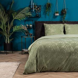 Fresh & Co Dekbedovertrek Mink Palms - Jade 1-persoons (140 x 220 cm + 1 kussensloop) Dekbedovertrek