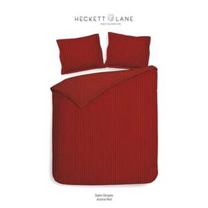 Heckett & Lane dekbedovertrek Uni Stripe - rood - 140x220 cm