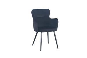Industrielemeubelshop Wing chair velvet - zwart