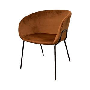 Industrielemeubelshop Eetkamerstoel Portland Velvet Roest